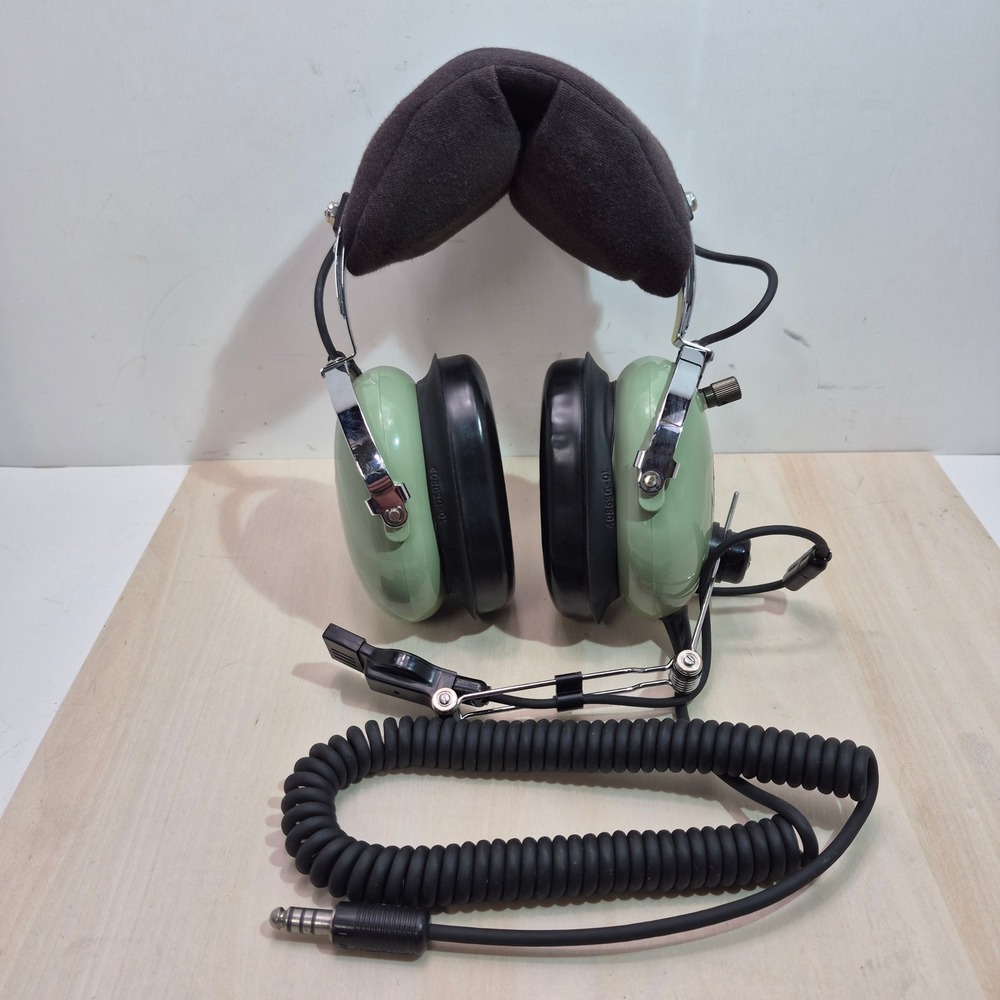 David Clark H10-76 Aviation Headset Green Military M-87/AIC Mic 18284G-01
